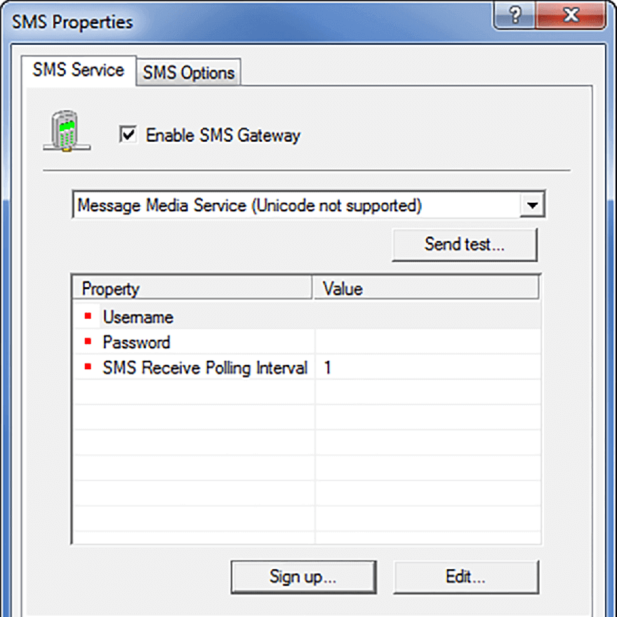 MessageMedia SMS configuration