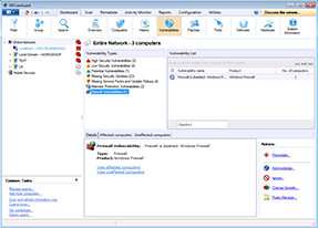 View your network vulnerabilities from the dashboard > Vulnerabilities view - Thumb