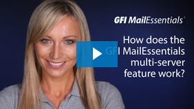 How does the GFI MailEssentials multi-server feature work